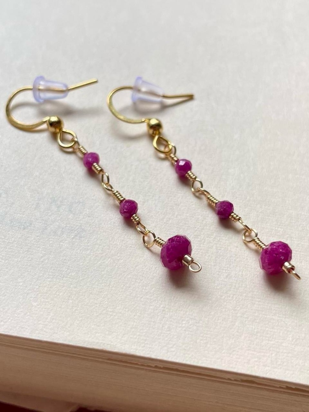 Ruby Dangle Earrings - Picture 3 of 4